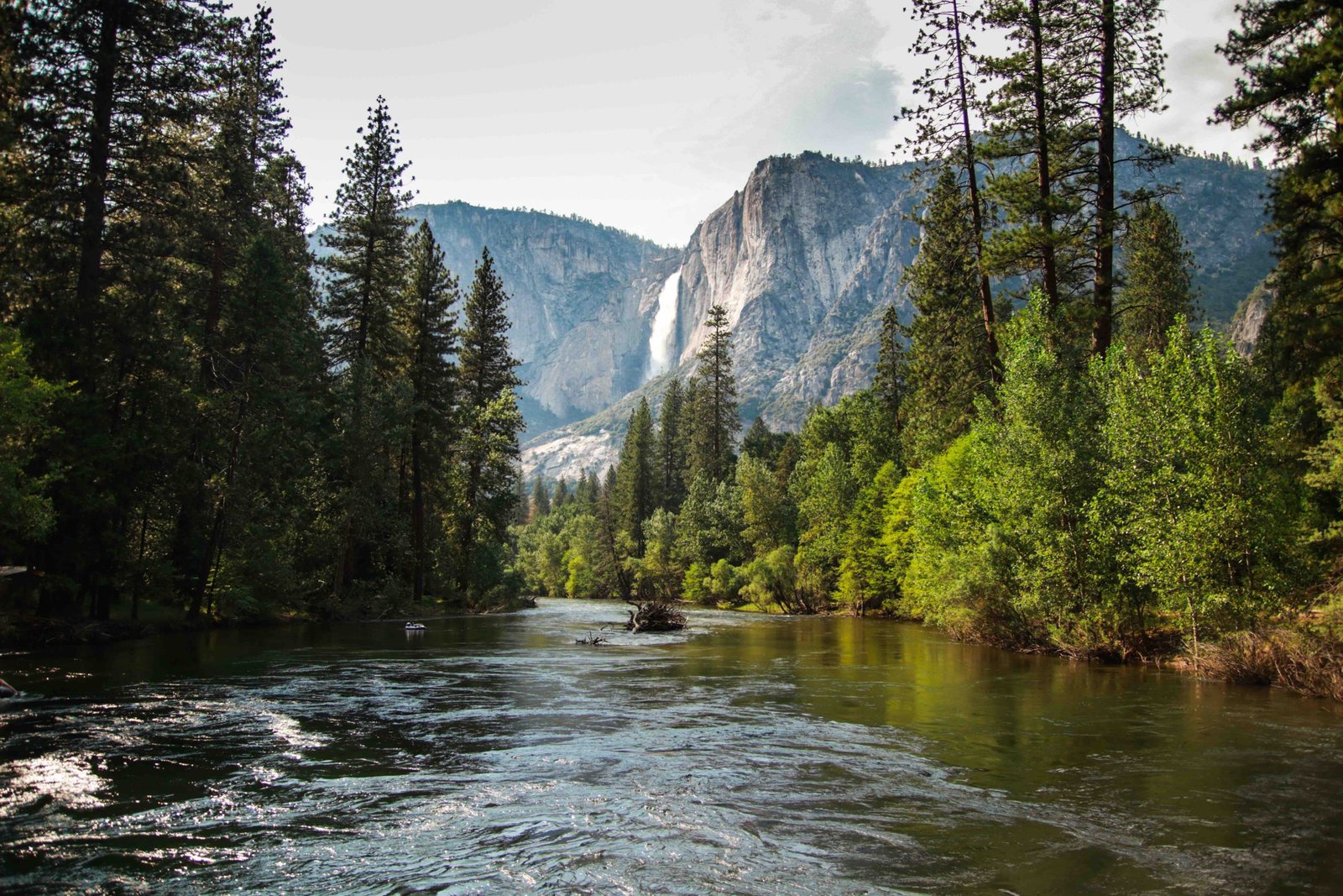 View of Yosemite Falls from the bridge