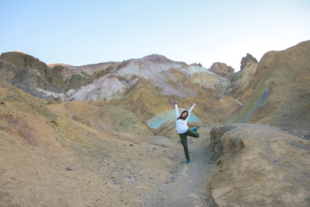 woman in Death Valley mountains