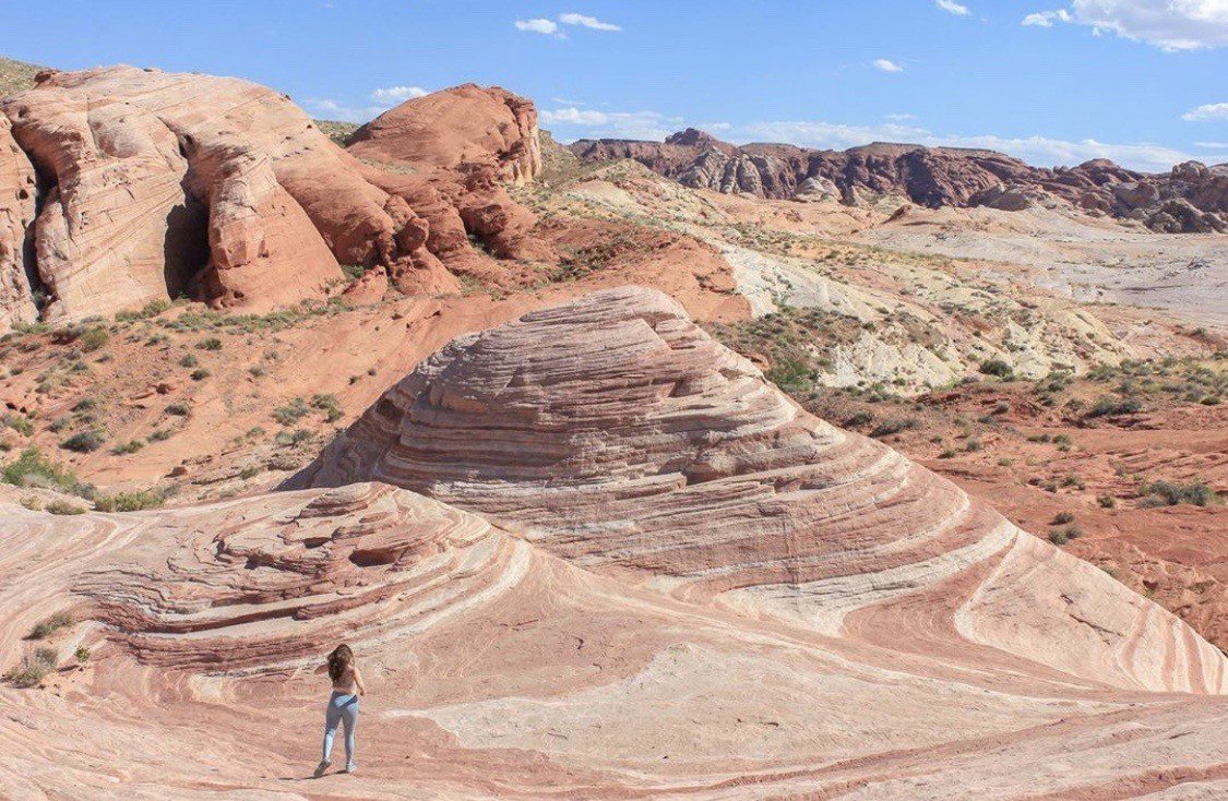 woman in valley of fire in nevada