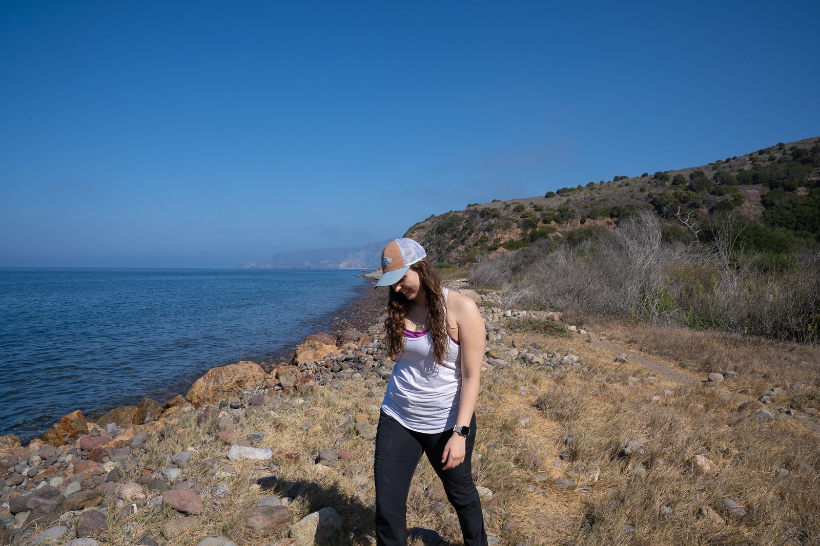 woman hiking in channel island national park