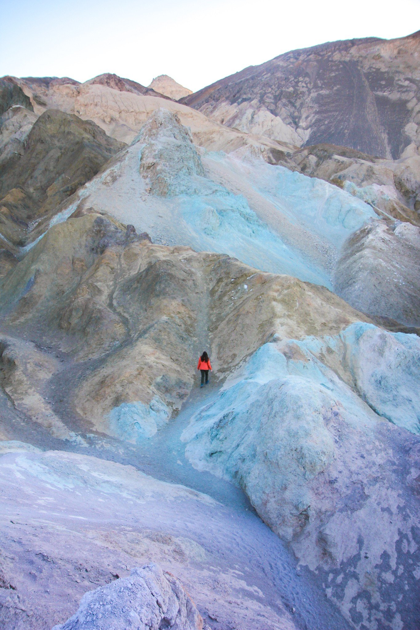 woman hiking in death valley