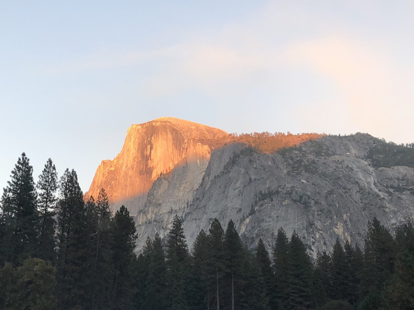 Sunrise over Half Dome in Yosemite